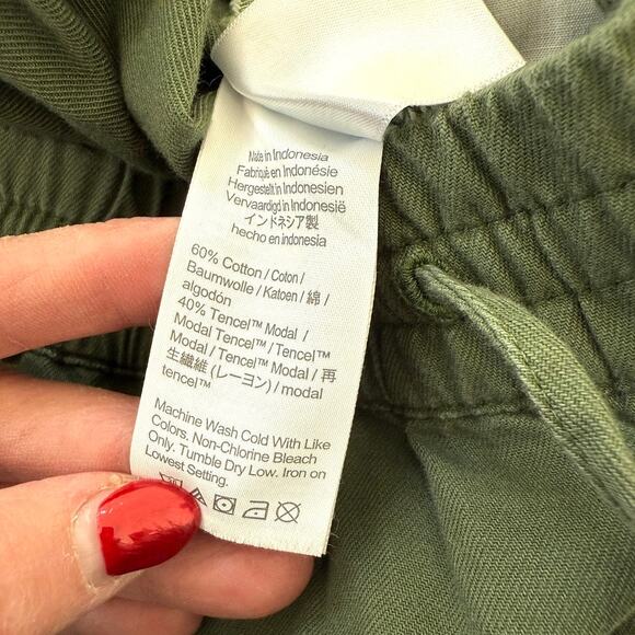 J.Crew Reimagined Utility Jogger Pants Green Cotton Tencel Size 4 Relaxed Fit - Picture 7 of 7